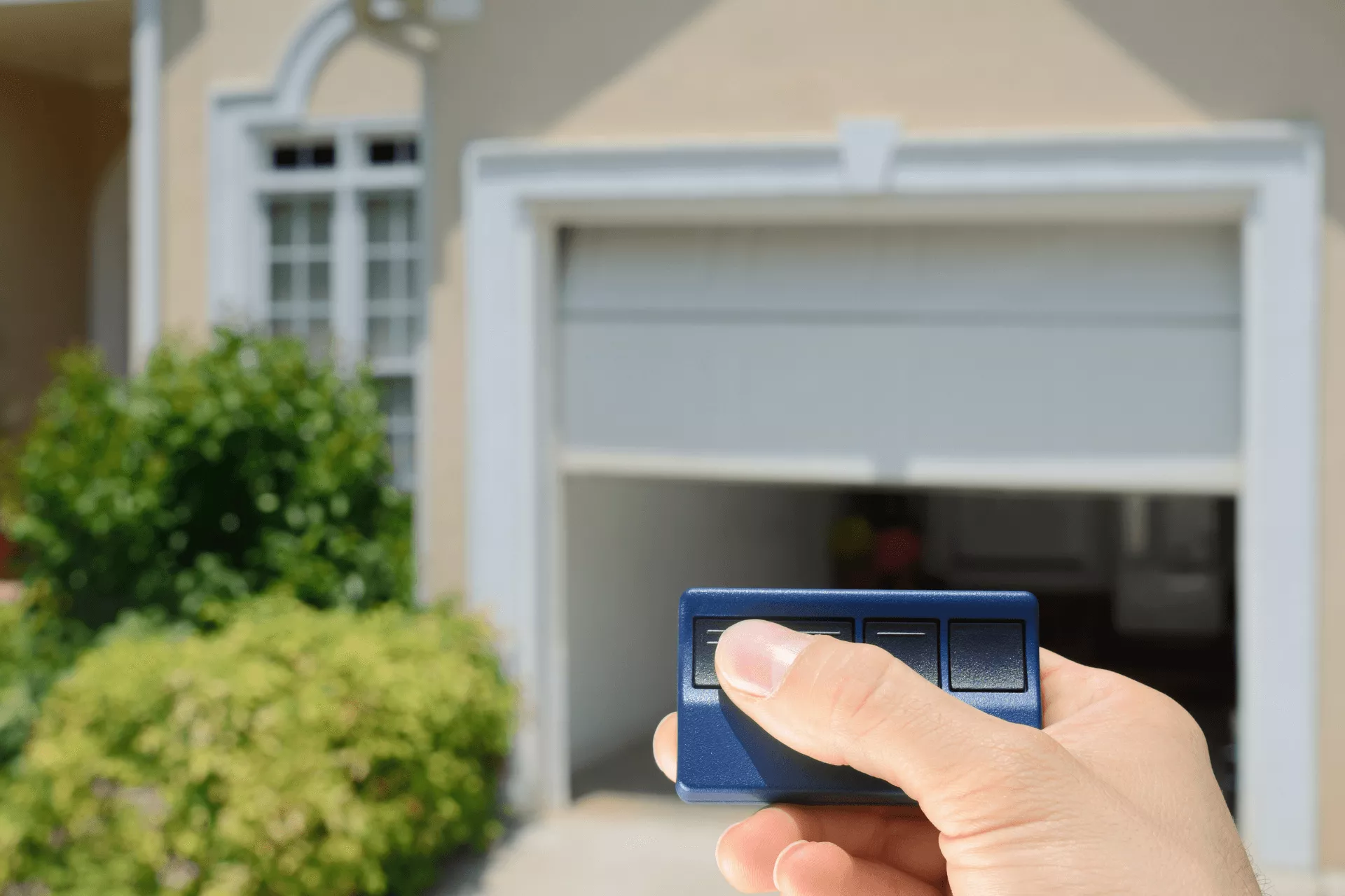 using garage door opener on garage door