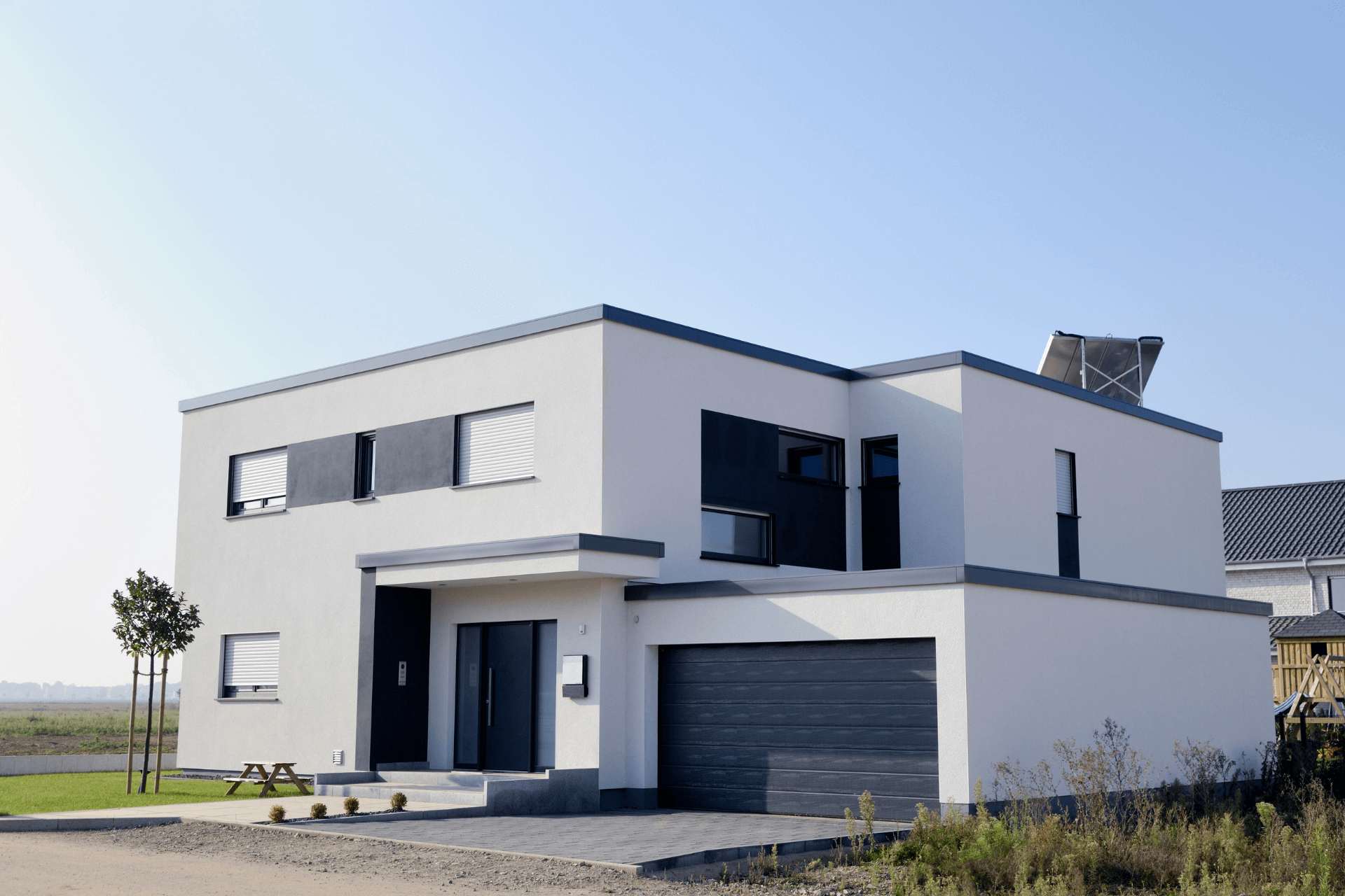 Monochrome garage door